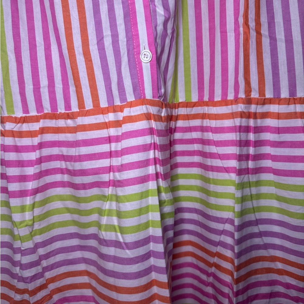 Like Love Cotton Neon Stripe Tiered Dress Size 1X - Picture 5 of 15